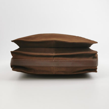 Loewe Flamenco Medium Brown Suede Leather Shoulder Bag 28cm