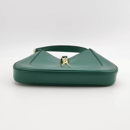Gucci Jackie 1961 Green Leather Bag Small with Adjustable Strap