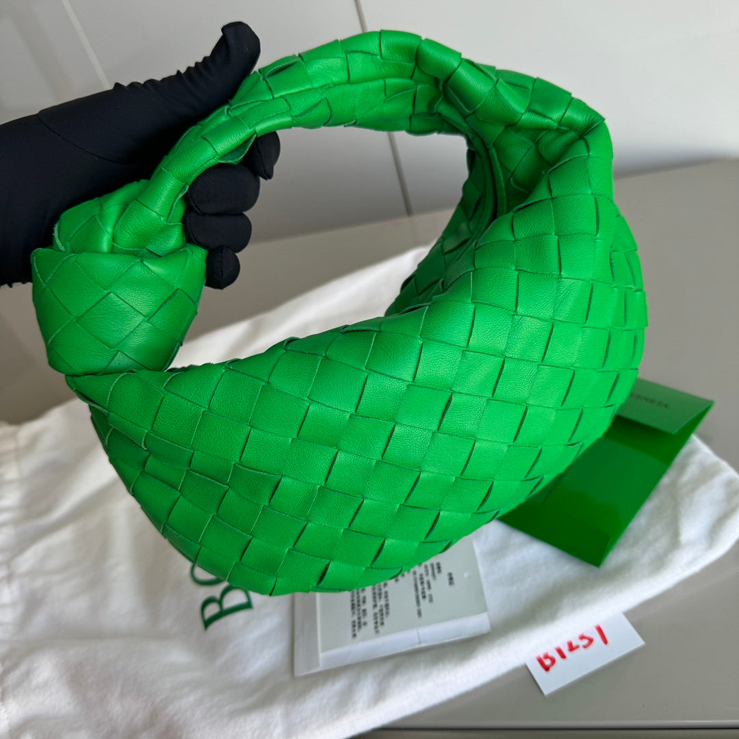 Bottega Veneta Jodie Mini Parakeet Green Lambskin Leather Clutch Bag Never Worn-Luxbags