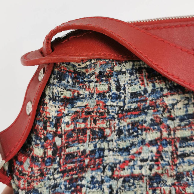 Chanel Tweed with Red Clover Charm Shoulder Bag
