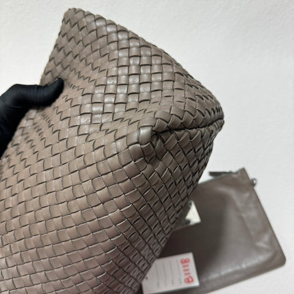 Sold Bottega Veneta Cabat Large Intreccio Leather Tote Bag Grey 40-43cm