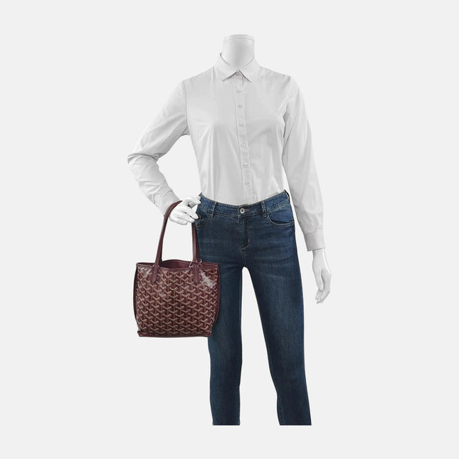 Goyard Anjou Mini Tote Wine Burgundy Reversible Leather