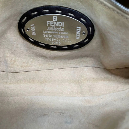 Fendi Baguette Selleria Calfskin Leather Brown Shoulder Bag