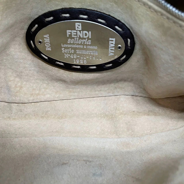 Fendi Baguette Selleria Calfskin Leather Brown Shoulder Bag