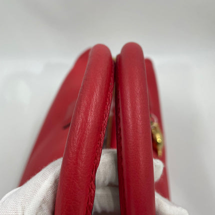 Loewe Amazona 36 Medium Red Leather Snail Lock Gold-tone Hardware