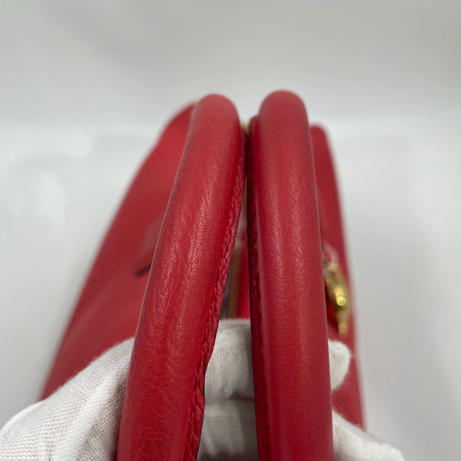 Loewe Amazona 36 Medium Red Leather Snail Lock Gold-tone Hardware