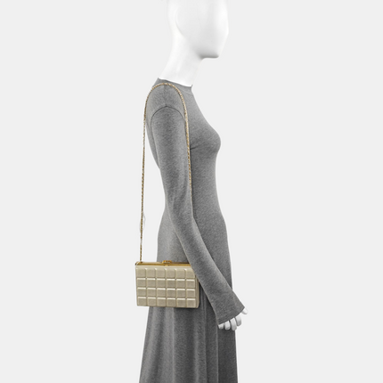 Sac bandoulière Chanel KissLock en velours orange corail