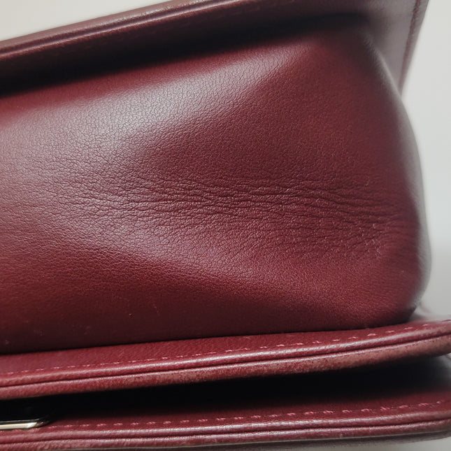 Chanel Le Boy Small Burgundy Lambskin Leather Antiqued Gold Hardware