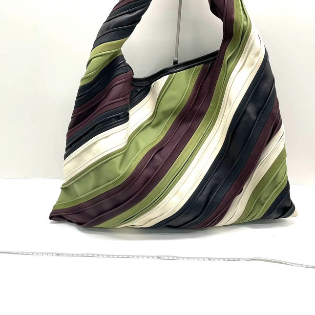 Bottega Veneta Hop Large Stripe Leather Hobo Bag 54cm