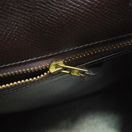Hermès Kelly 28 Vintage Sellier Dark Brown Epsom Leather Gold Hardware 1990