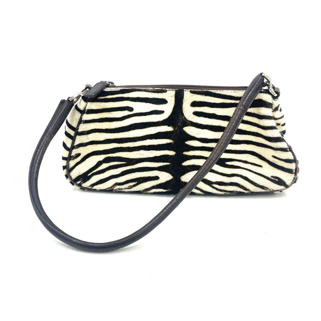 Prada Zebra Print Ponyhair Calfskin Leather Shoulder Bag