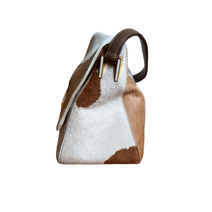 Fendi Mamma Baguette Large Pony hair in Cow Print Natural Color