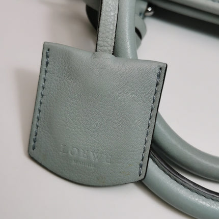 Loewe Amazona 29 Blue Leather Elephant Lock Silver-tone Hardware