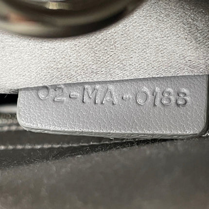 Lady Dior Mini Grey Silk with Crystals Silver Hardware