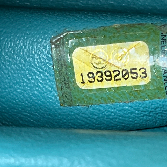 Chanel Classic Flap Mini Turquoise Blue Lambskin Leather Gold Hardware 2014