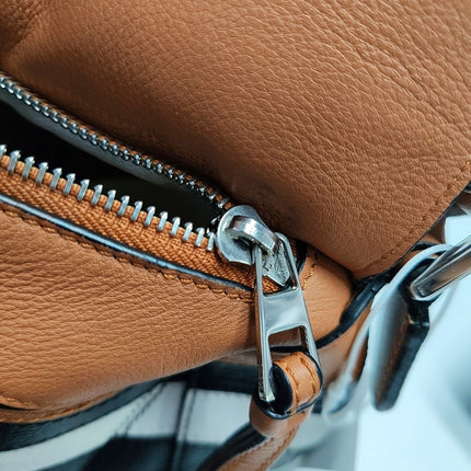 Loewe Puzzle Small Black White Brown Stripes Crossbody Bag 2019