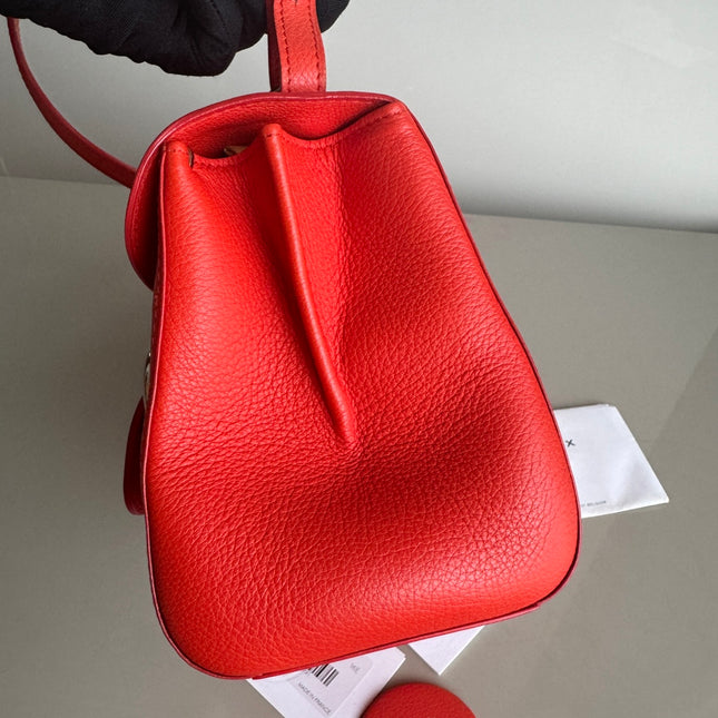 Sold Delvaux Brilliant Mini Bright Red Calfskin Leather Crossbody Bag