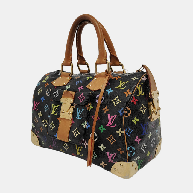 Louis Vuitton x Takashi Murakami Speedy 30 Lock Black Multicolor