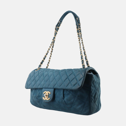 Sold Chanel Classic Flap Seasonal 2012-2013 Calfskin Leather Navy Shoulder Bag