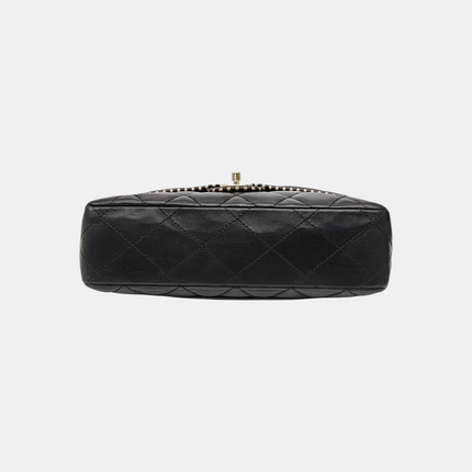 Chanel Classic Flap Medium Happy Stitch Cuir de veau vieilli noir Finitions dorées, 2015-2016