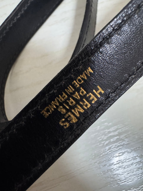 Hermès Kelly 32 Sellier Black Box Leather Gold Hardware with Strap