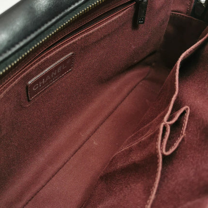 Chanel 2013 Paris-Edinburgh Large Black Flap Calfskin Leather Shoulder Bag