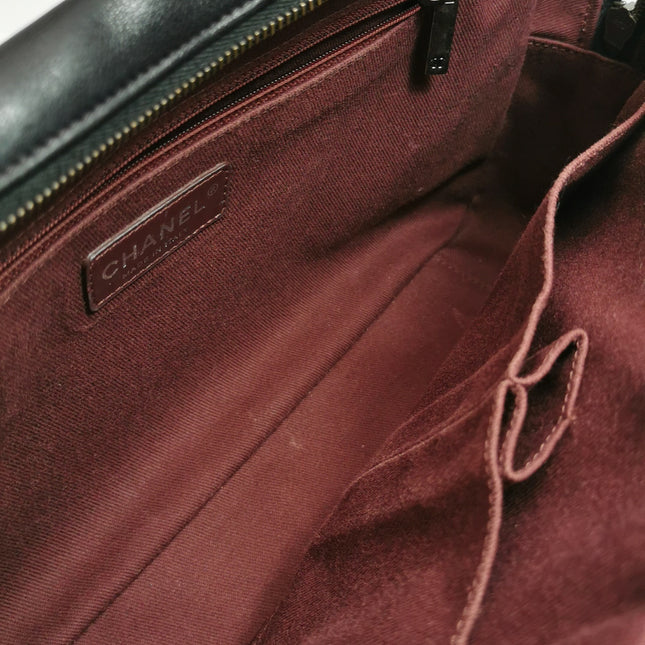 Chanel 2013 Paris-Edinburgh Large Black Flap Calfskin Leather Shoulder Bag