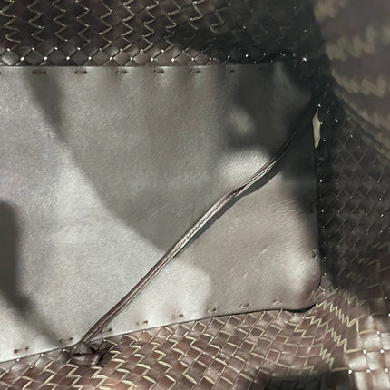 Bottega Veneta Cabat Tote Intreccio Leather Dark Chocolate Brown 40cm