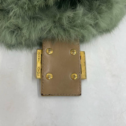 Fendi Mini Mamma Baguette Green Faux Fur