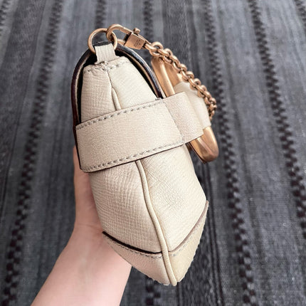 Gucci Horsebit 1955 Large White Leather Shoulder Bag