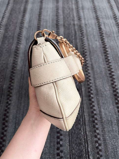 Gucci Horsebit 1955 Large White Leather Shoulder Bag