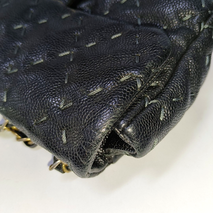 Chanel Wild Stitch Medium Black Calfskin Leather Flap Bag Gold Hardware, 2011