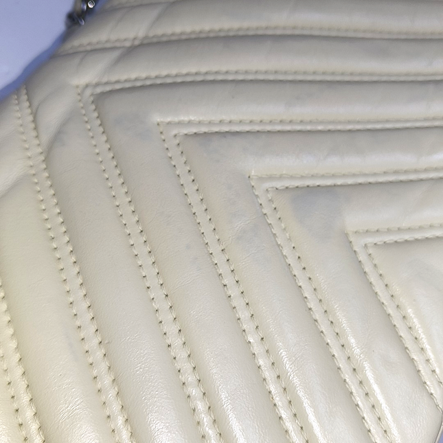 Chanel Classic Flap Medium Chevron Beige Quilted Lambskin Leather, 2015