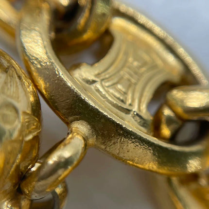 Celine 1990s Vintage Gold-tone Triomphe Planet Link Charm Bracelet