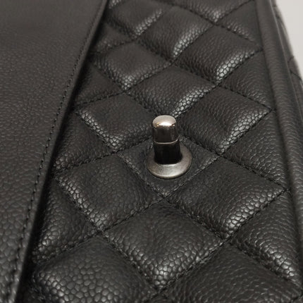 Chanel Now and Forever Large Jumbo Flap Bag Black Lambskin Silver Hardware
