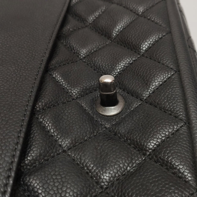 Chanel Now and Forever Large Jumbo Flap Bag Black Lambskin Silver Hardware