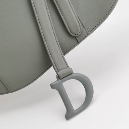 Sold Dior Saddle 2020 Medium Calfskin Leather Matte Monochrome Grey
