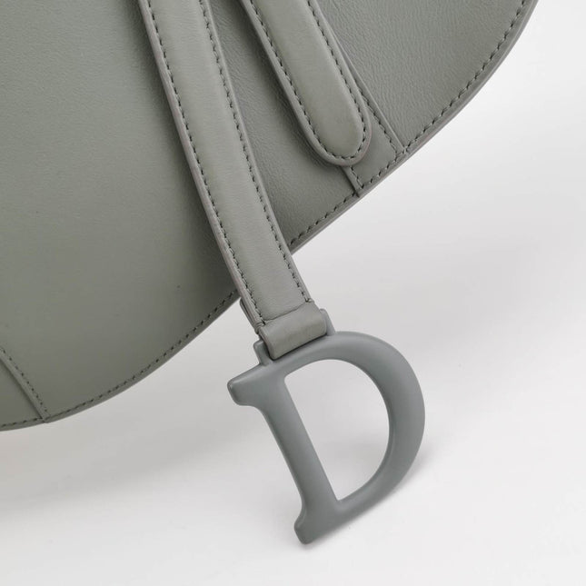 Sold Dior Saddle 2020 Medium Calfskin Leather Matte Monochrome Grey