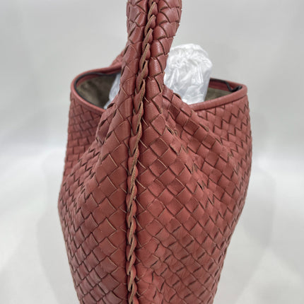 Bottega Veneta Veneta Hobo Medium Brick Red Intrecciato Leather Bag 47cm