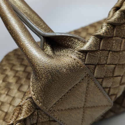 Bottega Veneta Cabat PM Intreccio Leather Tote Bag Gold 32cm