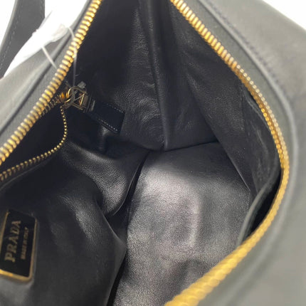 Prada Aimée Black Large Calfskin Leather Shoulder Bag