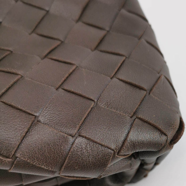 Sold Bottega Veneta Pouch Mini Intrecciato Dark Chocolate Brown Lambskin Leather Crossbody Bag