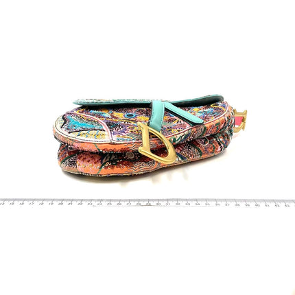 Sold Dior In Lights Saddle Medium Multicolor Beads and Calfskin Leather Shoulder Bag