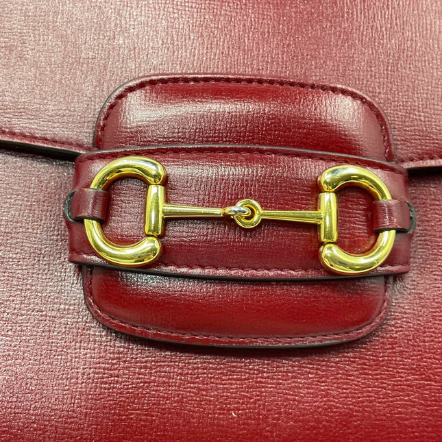 Sold Gucci 1955 Horsebit Leather Shoulder Bag Red Small