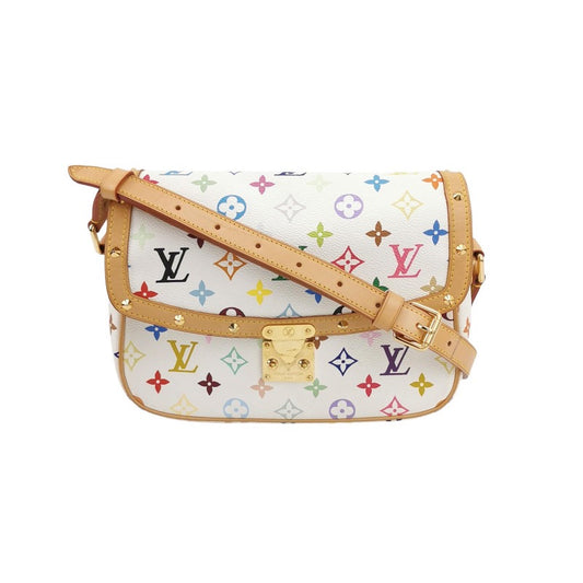 Louis Vuitton x Takashi Murakami Sologne Messenger Crossbody Bag White Multicolor-Luxbags