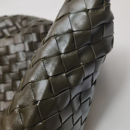 Bottega Veneta Hop Large Leather Dark Olive Green Hobo Bag