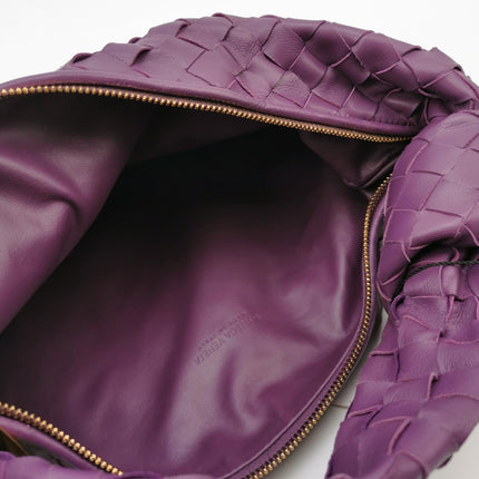 Bottega Veneta Jodie Small Purple Intrecciato Leather Gold Hardware