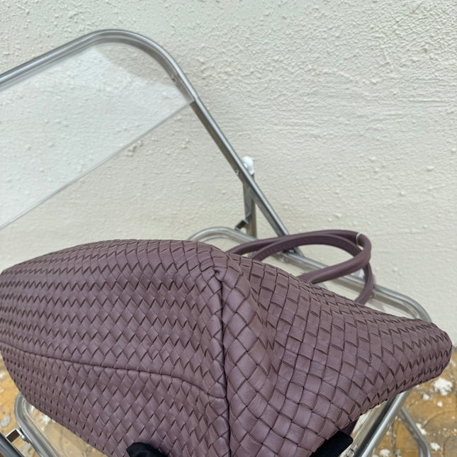 Sold Bottega Veneta Cabat Large Intreccio Leather Tote Bag Dark Lavender Purple 40-43cm