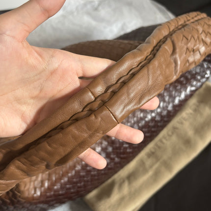 Bottega Veneta Belly Hobo Intreccio Leather Two-tone Brown Large 50cm