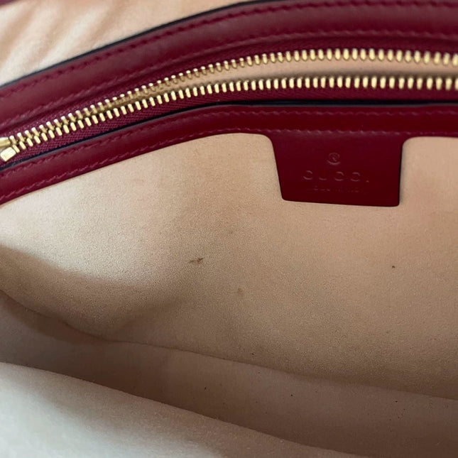 Sold Gucci Jackie 1961 Red Leather Bag Small with Adjustable Strap